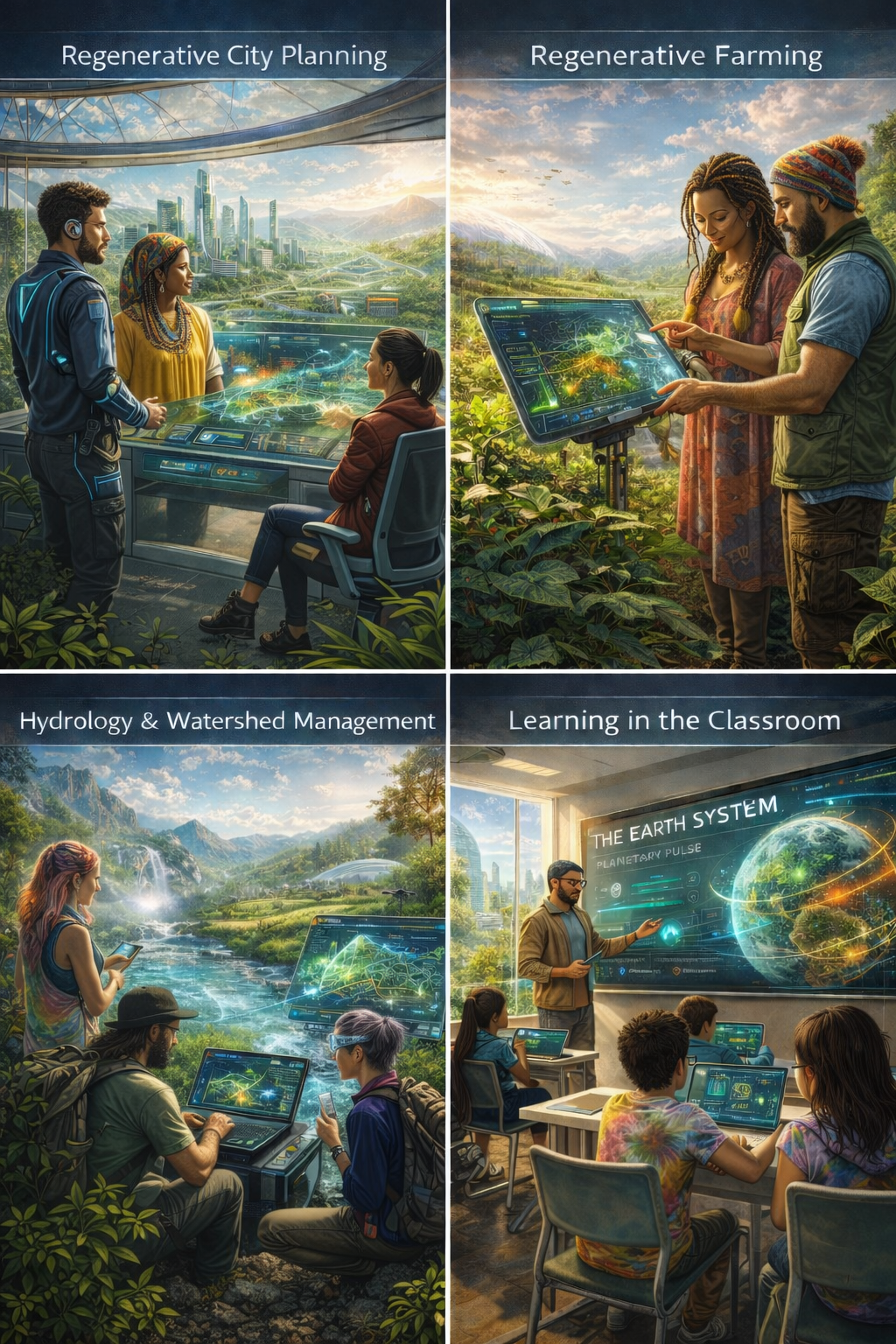 Poster showing a playful future visualization concept for EarthPulse.