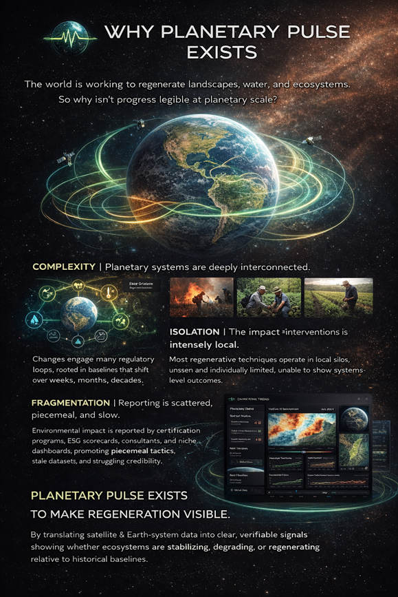 Poster concept explaining why EarthPulse exists.